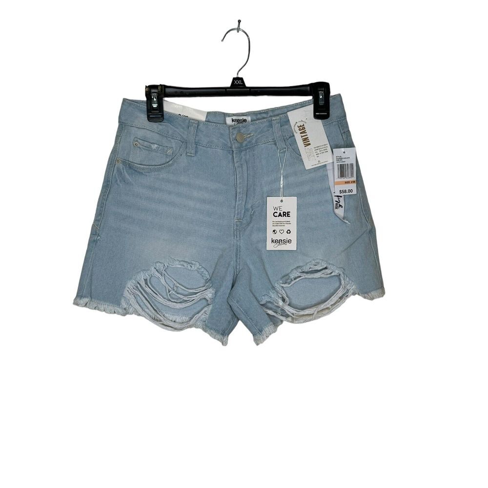 Kenzie Women Jeans True Vintage Denim Shorts Cut Off Ram Hem High Rise 2/26 NWT